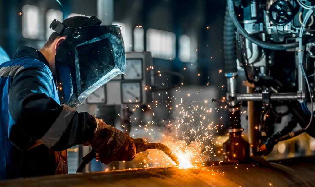 A welder working